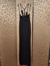 Juicy Couture Black Halter Maxi Dress Size Small S