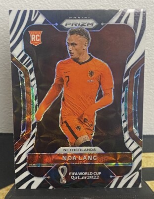 2022 Panini Prizm World Cup Noa Lang Netherlands Zebra Prizm Choice Rookie SSP