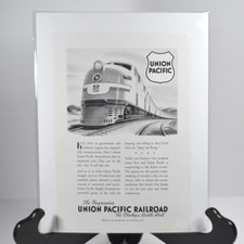 1942 Union Pacific Railroad Freight Service Vintage Print Ad WWII Era 7 X 10”