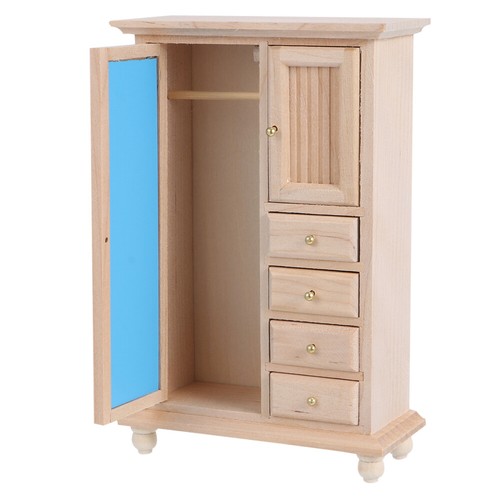 Pretend Spielen Kleiderschrank Miniatur Holz Schrank Micro Landschaft Figuren - Bild 6 von 12