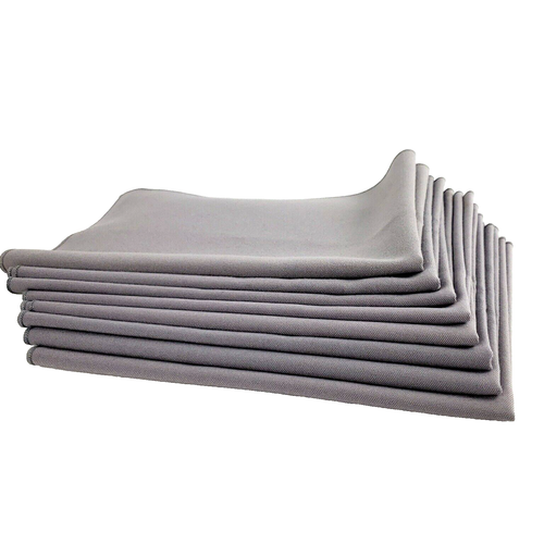 8 Restaurant Style Cloth Gray Napkins or Placemats Size 19x13 Gray Serge Trim - Picture 4 of 7