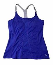 MPG Womens Active Top Size Large Purple Built In Shelf Bra Gym Sleeveless Shirt