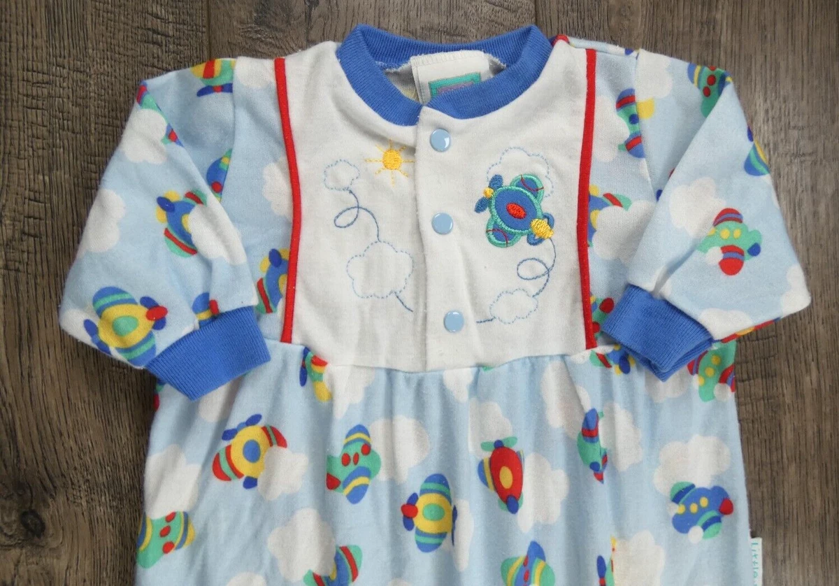 Baby Boy Clothes Vintage Little Me 3 6 Month Airplane Footed