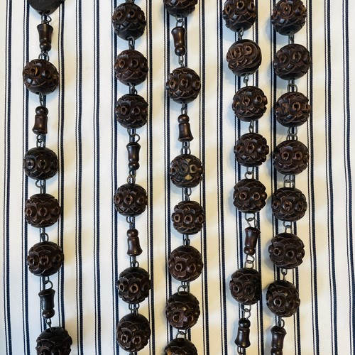 Antique French Carved 90” Dark Wood Rosary Souvenir De Ste Anne De Beaupre w Box - Picture 7 of 17