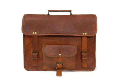 Fineshed Leather Messenger Laptop Work Computer Satchel Shoulder Bag for Men's 