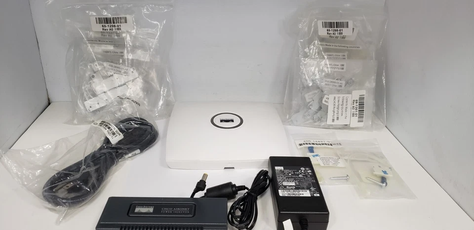 CISCO AIR-LAP1131AG-A-K9 AIRONET WIRELESS ACCESS POINT W/ADAPTER & INJECTOR, NIB - Image 4 of 4