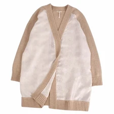 Hermes Cardigan Margiela Period Silk Switch Knit Camel Top Women's L Used MOLO-0