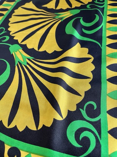 Vintage Silk Scarf with Bold Graphic Floral Design Oblong Shape Art Nouveau, $25 - Photo 3