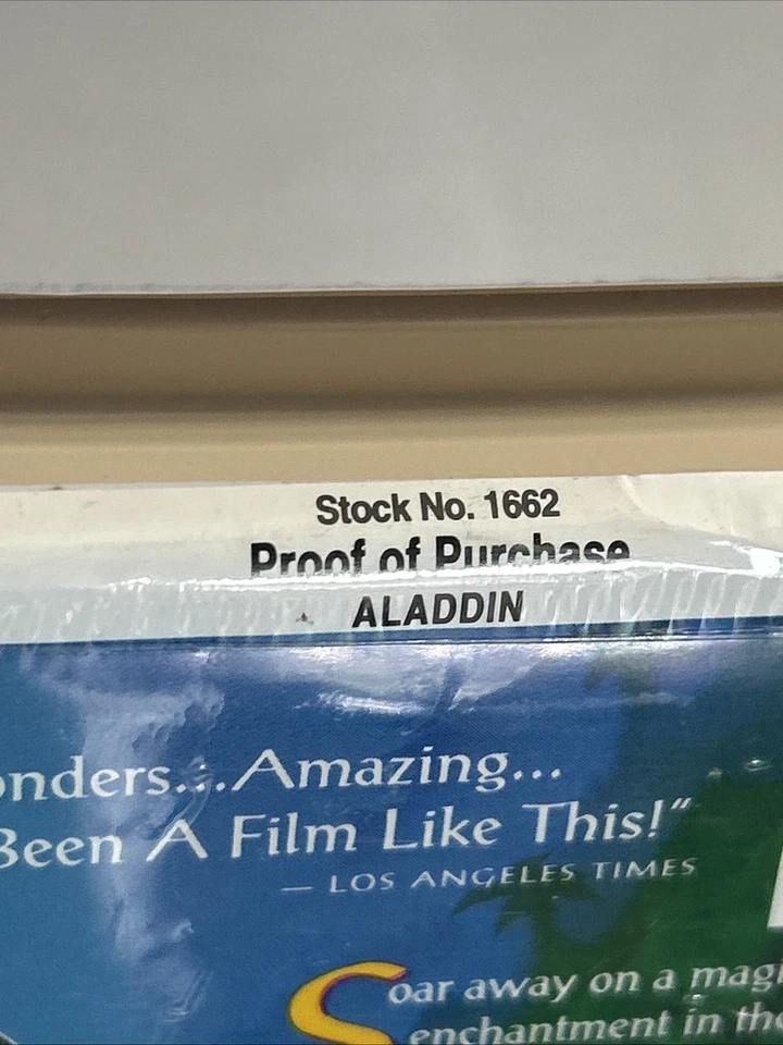 New Sealed Aladdin - A Walt Disney Classic VHS VHS1662 Foto 4 de 4