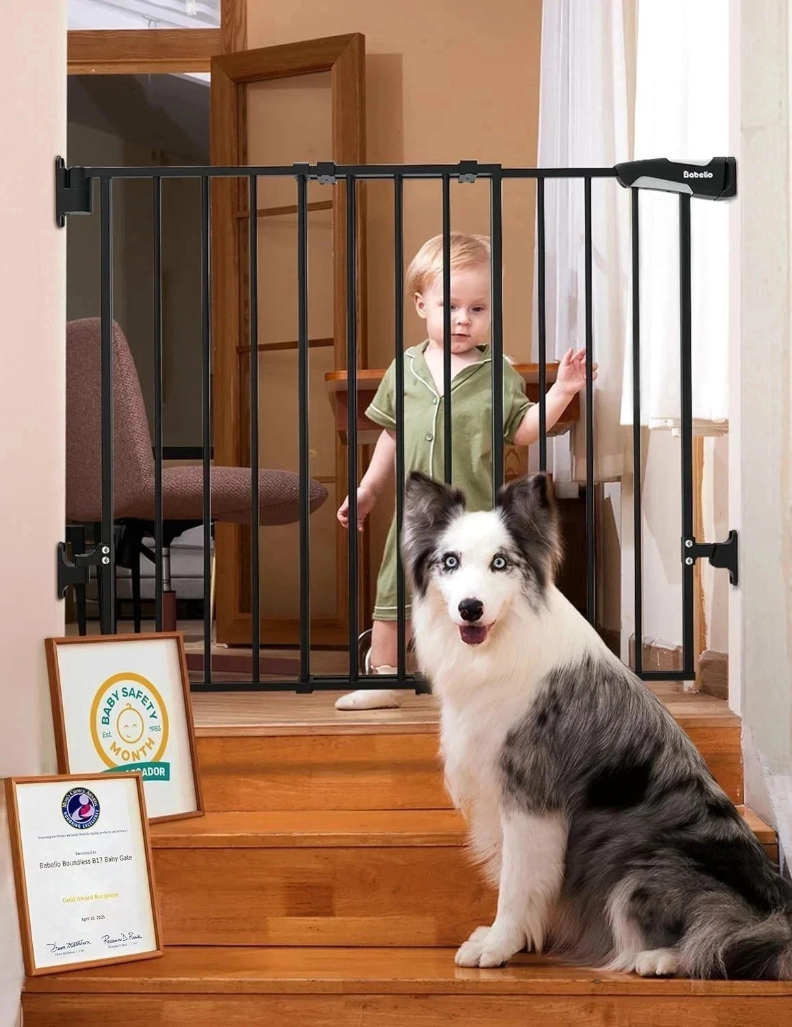 No Bottom Bar Safety Gate 26" - 41"– Hardware Mounted Trip-Free Baby Gate Black
Opens in a new windo