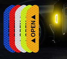 4pcs Car Door Open Reflective Warning Stickers Safety Reflector Tape Decals
