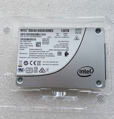 Intel S4510 1.92TB SSD SATA 6Gb/s 2.5'' Internal SSD SATA III SSDSC2KB019T8 01