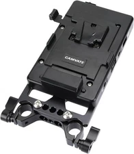 CAMVATE V Lock Mounting Plate Power Supply Splitter with 15mm Rod Clamp Black 