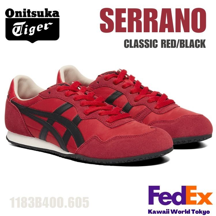 Onitsuka Tiger SERRANO CLASSIC RED / BLACK 1183B400 605 UNISEX NEW