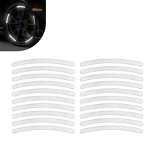 Car Wheel Reflective Decorative Strip, Prismatic Reflection 20 PCS White