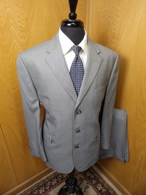 Sean John Mens Suit 44s 34 X 31 Light Gray Poly Rayon B6-#8