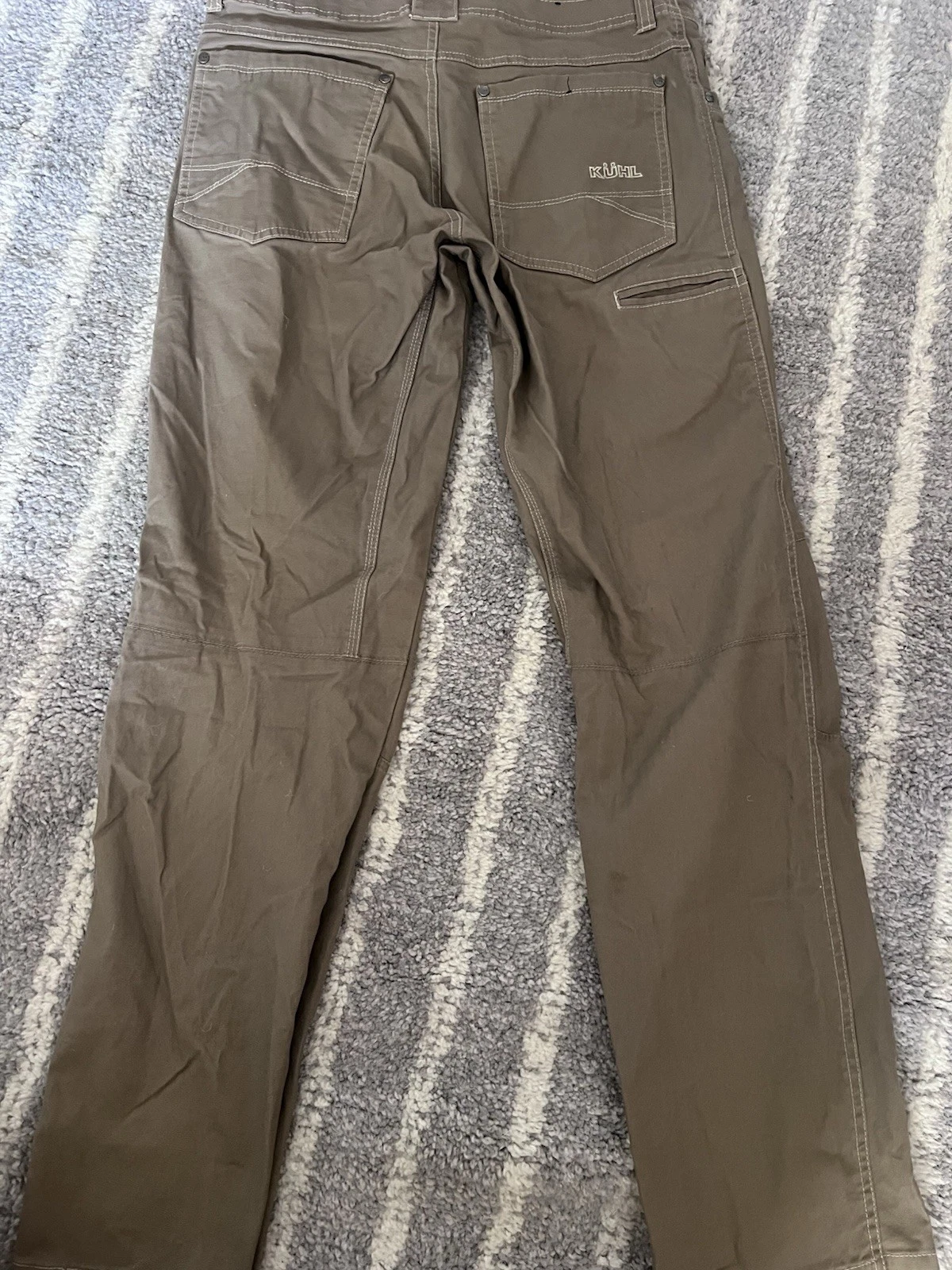 Kuhl Pants Mens 30x32 Brown Kanvus Jean Carpenter Cargo Utility Work Hiking
