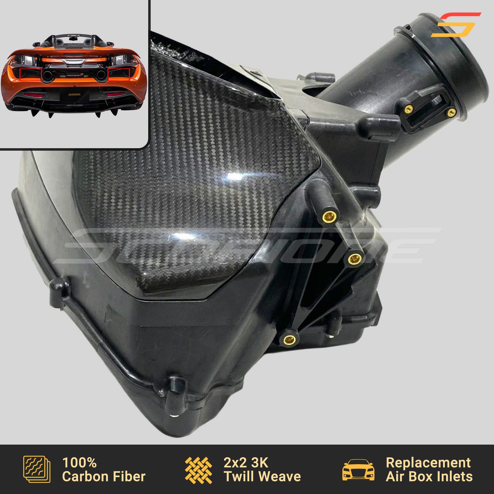 Scopione Carbon Engine Air Box Inlet Intake Boxes for McLaren 720S 750S 765LT