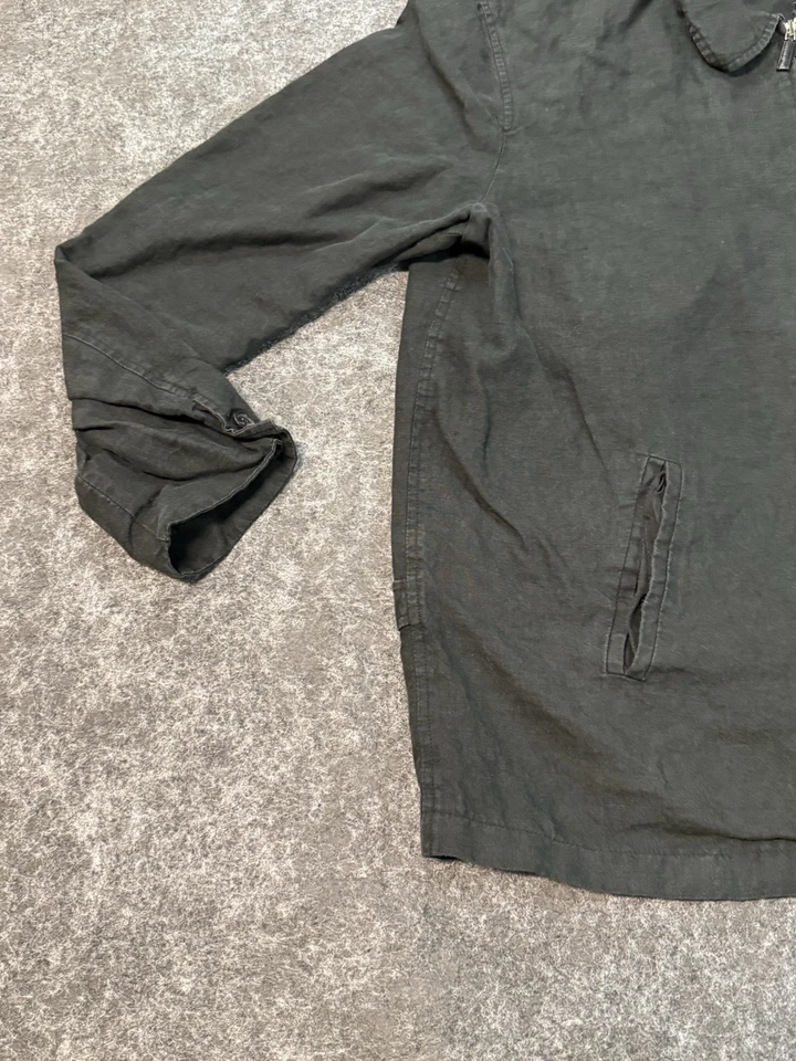 Ralph Lauren Purple Label Men’s L 100% Linen Bomber Jacket Black Made In Italy - Image 2 of 4