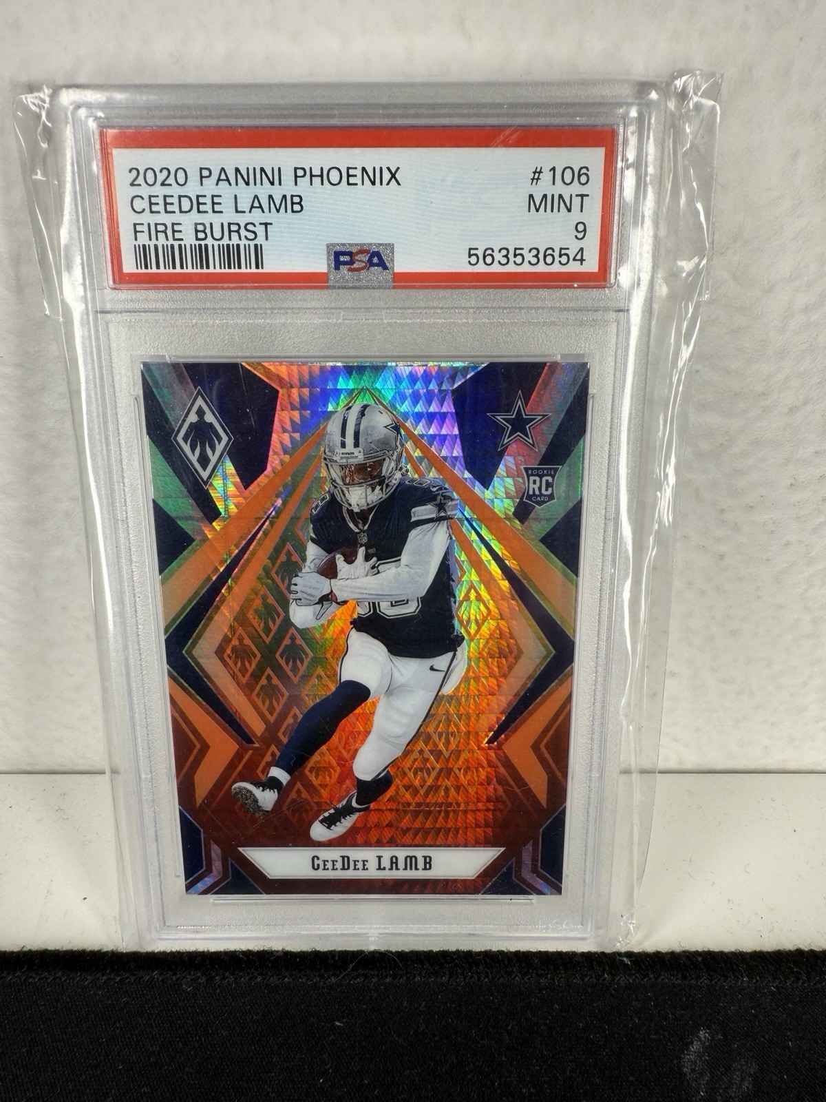 2020 Panini Phoenix - Rookies CeeDee Lamb #106 Fire Burst (RC) PSA 9