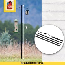 Metal Bird Feeder Pole Black 78-inch