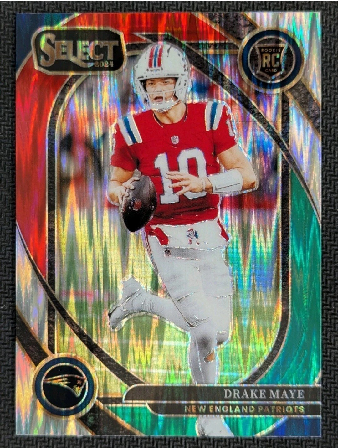 DRAKE MAYE 2024 Panini Select #218 Rookie RC RED & GREEN SHOCK PRIZM Club Level 