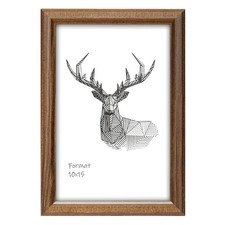 Cornice portafoto classica in legno marrone 13x18 cm - espositore per montaggio foto