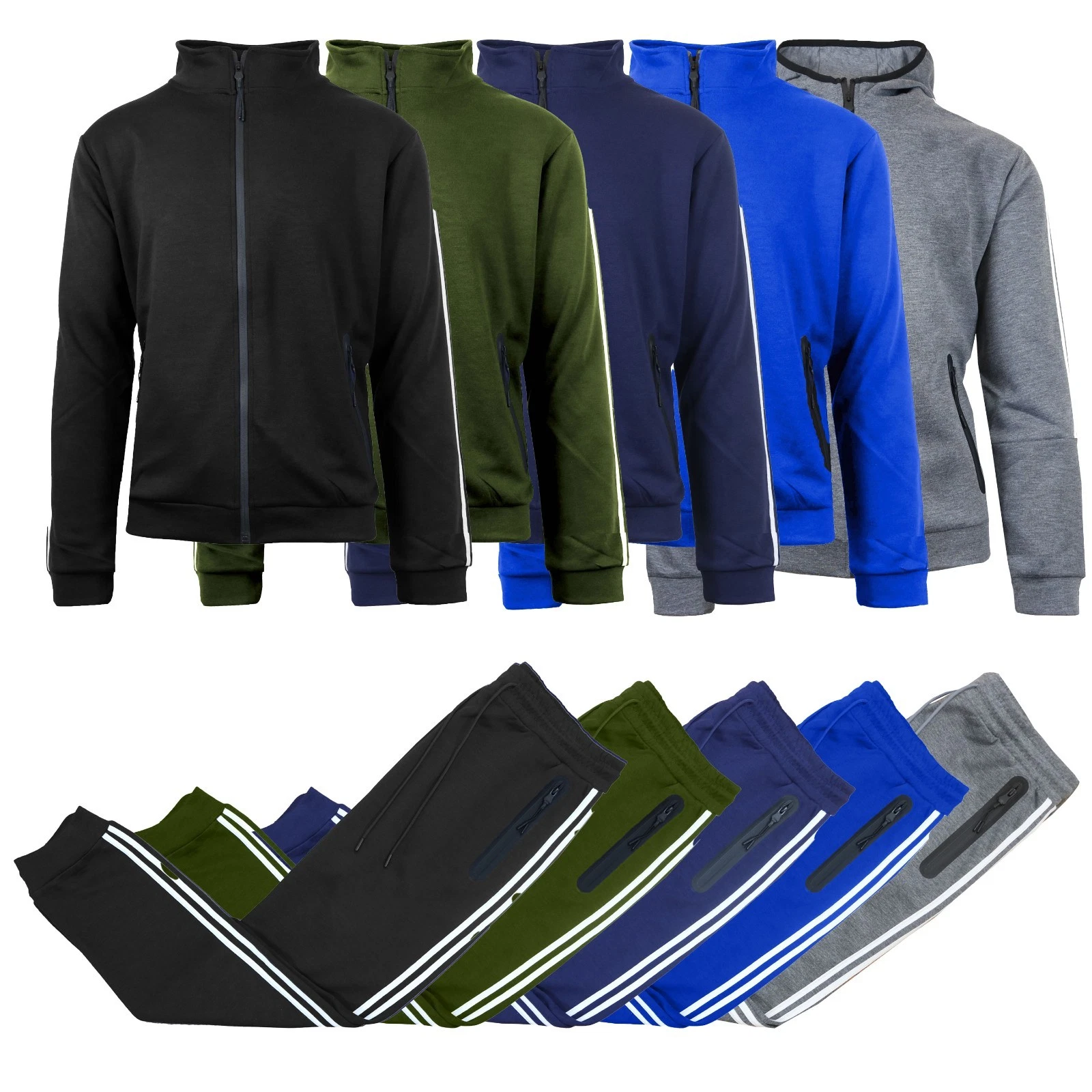 Mens Tech Fleece Hoodie & Jogger Tracksuit 2-Piece Athletic Outfit (Size- S–3XL)