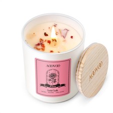Rose Scented Candles for Women - Aromatherapy Candle with Crystals Inside, 7o...