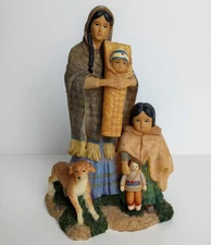 Young's Inc Collectible Edition Native American Indian Mother w/Baby Toddler Dog