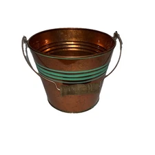 Robert Allen MPT01624 Banded 6" Bucket Planter-Vintage Copper B3