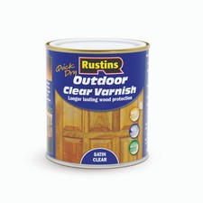 Rustins Quick Dry Outdoor Clear Varnish, long lasting protection 250ml/500ml/1L
