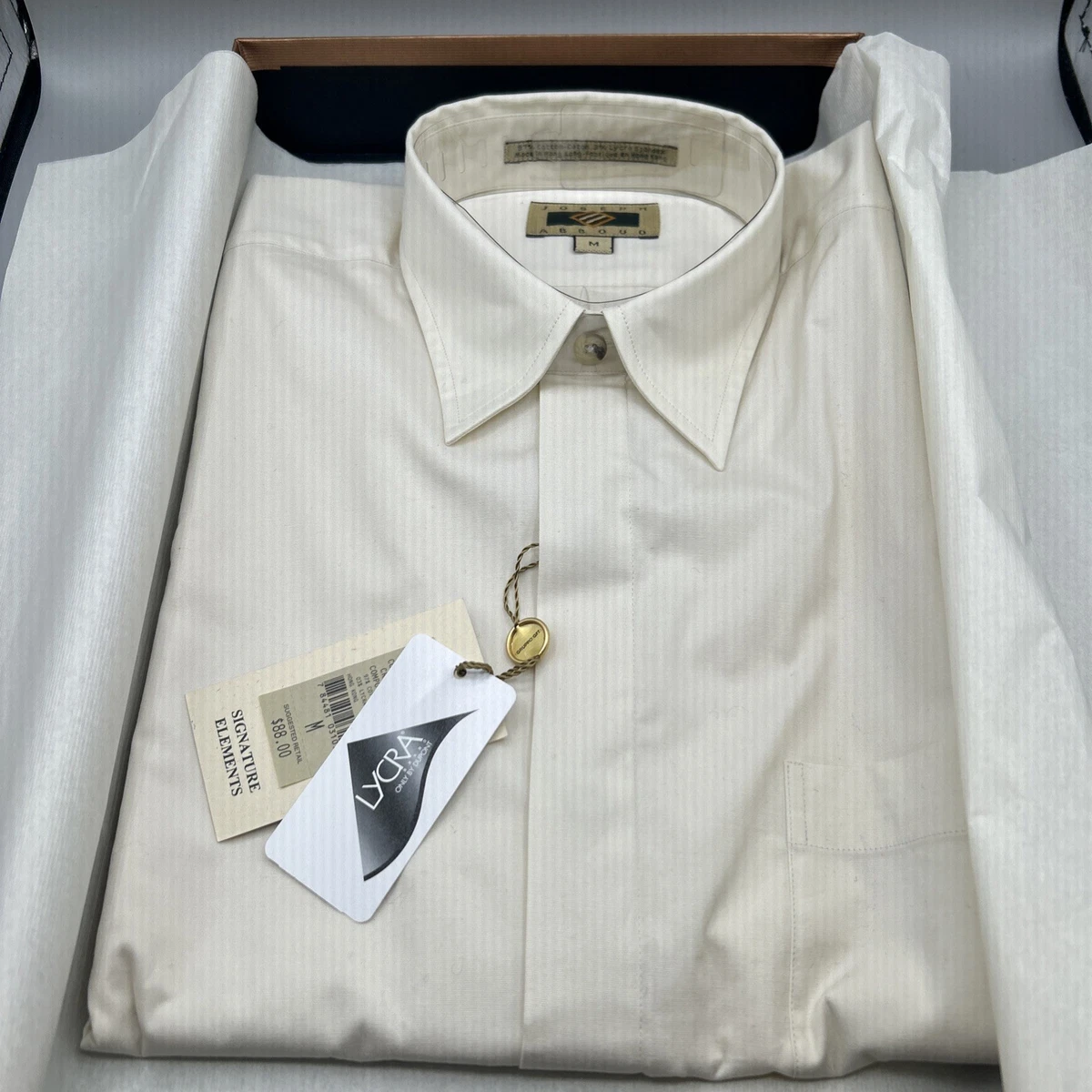 joseph abboud white 37.5 dress shirt Joseph Abboud white Shirt 15 32/33 White Button Up Dress-shirt Mens