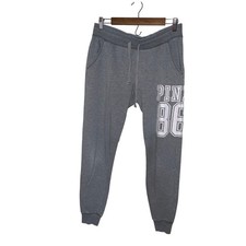 PINK Victoria's Secret Heather Gray Jogger Sweatpants PINK 86 Graphic Small