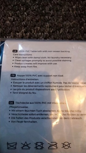Dehaus Geo Flow Pvc Tablecloth 55 X 78 Rectangle Black - Picture 4 of 4