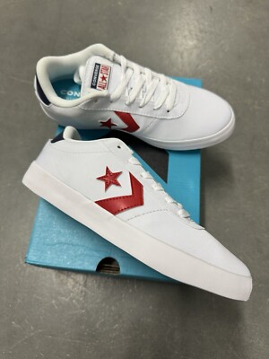 NIB Converse All Star Point Star Ox Trainers White Red Enamel 563431C US8/EUR39