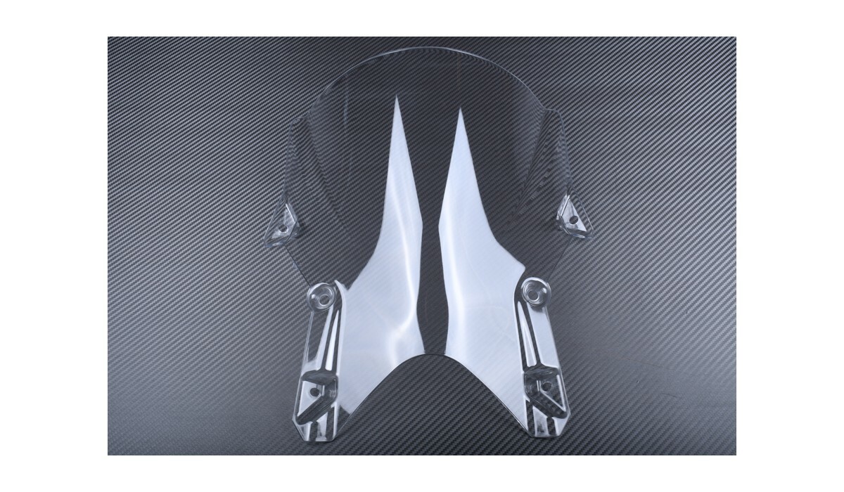 Bulle KTM RC8 transparente anti-remous avec sticker de protection de compteur noir