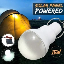 Solar Panel Powered LED Lights Bulb E26 E27 Base Tent Lamp Camping Out＆Indoor