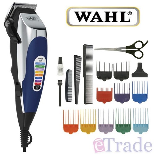 Wahl Colour Pro Home Clipper Kit - Hair Cutting Trimmer Grooming 18 Piece Kit