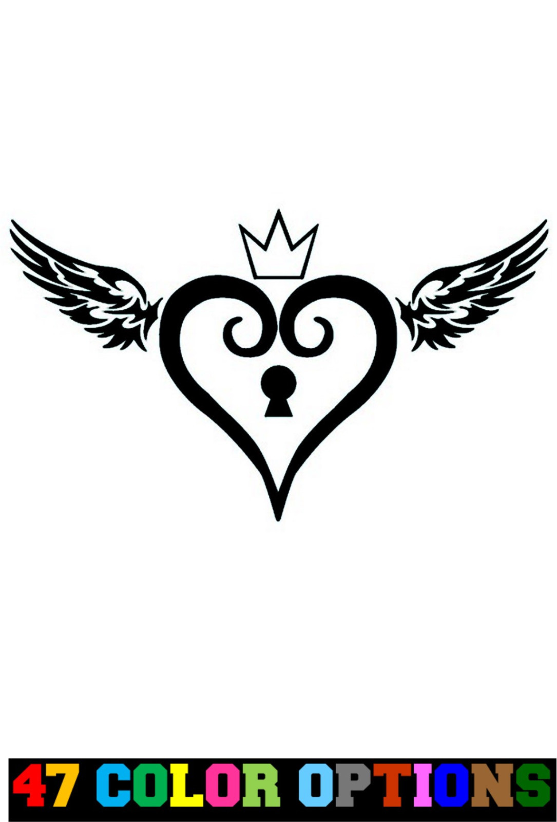 Vinyl Decal Truck Car Sticker Laptop Kingdom Hearts Lock Heart Wings