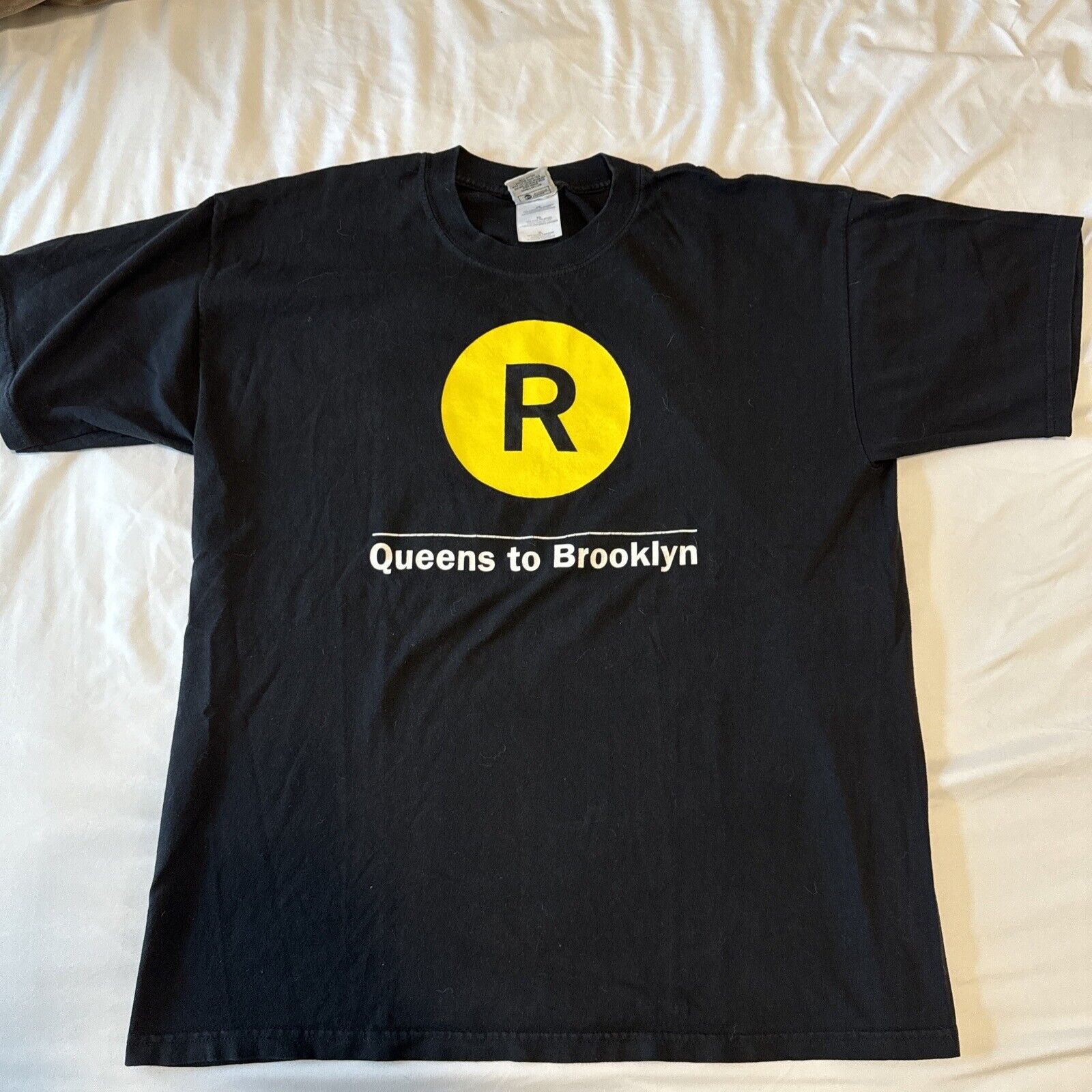 Vintage NYC Subway Line T Shirt R Line. Queens To… - image 1