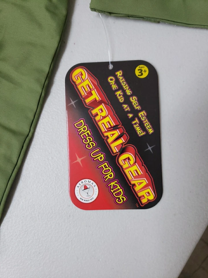 Aeromax Jr. Fighter Pilot Suit with Embroidered Cap, Size 8/10 Olive Green - Image 3 of 4