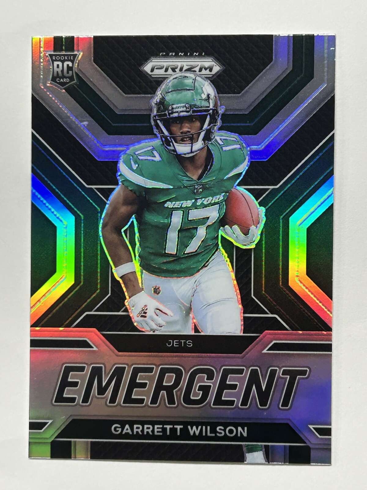 2022 Prizm Garrett Wilson Emergent Silver Rookie Card #E-6 New York Jets RC ROY