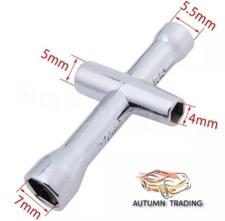 RC Car Cross Wrench Tool Spanner 4 / 5 / 5.5 & 7mm For Wheel Nuts UK SELLER