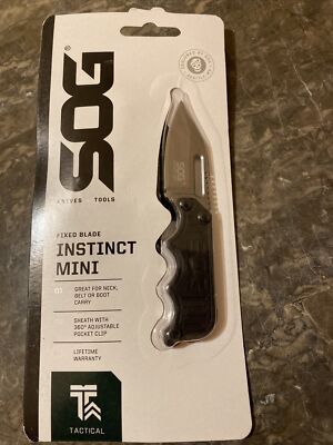 SOG NB1002-CP Instinct Mini Neck Knife 1.9'' Satin Plain Blade, G10 Handles