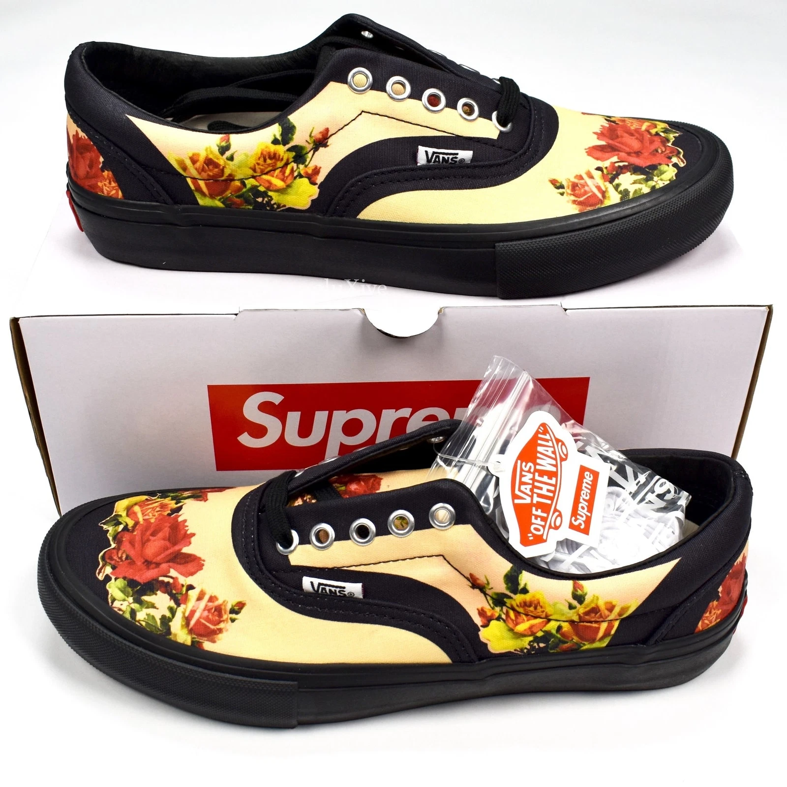 Baskets florales homme Supreme Jean Paul Gaultier JPG Vans Era Pro 8,5 SS19 AUTHENTIQUE