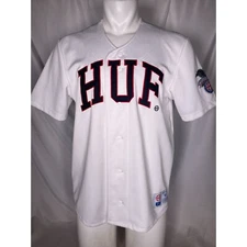 HUF Dirtbag Crew White Baseball Jersey Men's MEDIUM