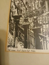 "Mt Vernon Street Beacon Hill Boston" painted by Robert E. Kenned with frame.