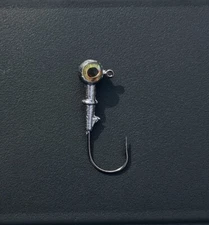 Bag Of 15 1/4 Oz Round Head With 3D Eyes Jig Heads, 2/0 Mustad Ultra Point Hooks