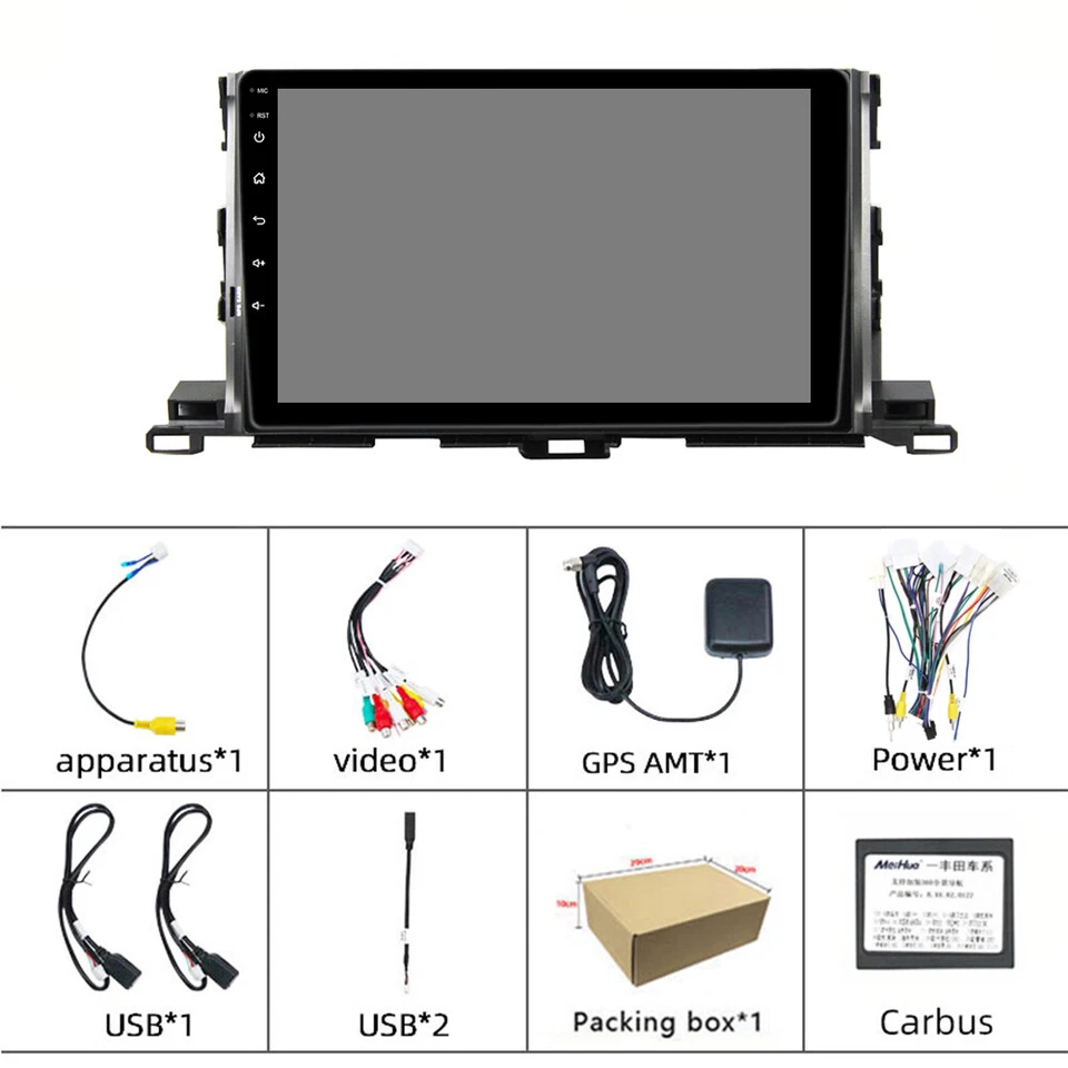 For Toyota Kluger 2014-19 Apple Carplay Android 13 4-64GB Car Radio FM GPS Navi - Image 3 of 4